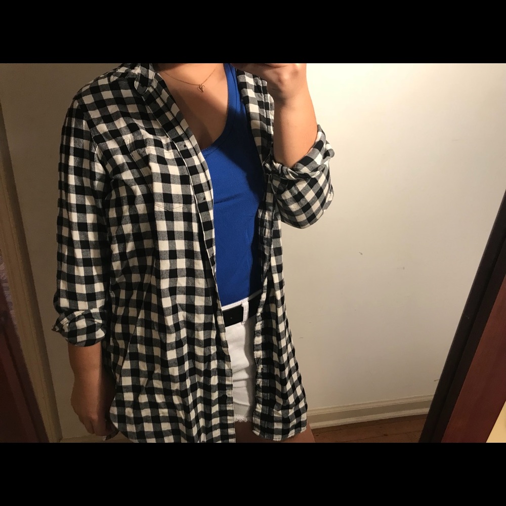 Black and White Checkered Flannel